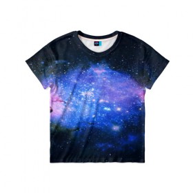 Детская футболка 3D с принтом Звёзды космоса в Тюмени, 100% гипоаллергенный полиэфир | прямой крой, круглый вырез горловины, длина до линии бедер, чуть спущенное плечо, ткань немного тянется | abstraction | cosmos | nebula | space | star | universe | абстракция | вселенная | звезды | космос | мир | планеты
