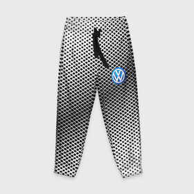 Детские брюки 3D с принтом VOLKSWAGEN SPORT в Тюмени, 100% полиэстер | манжеты по низу, эластичный пояс регулируется шнурком, по бокам два кармана без застежек, внутренняя часть кармана из мелкой сетки | 