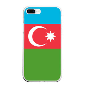 Чехол для iPhone 7Plus/8 Plus матовый с принтом Азербайджан в Тюмени, Силикон | Область печати: задняя сторона чехла, без боковых панелей | azerbaijan | azrbaycan | звезда | ислам | полумесяц | флаг
