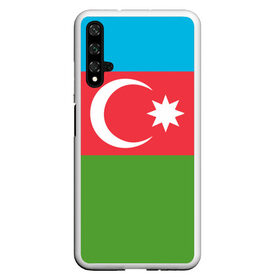 Чехол для Honor 20 с принтом Азербайджан в Тюмени, Силикон | Область печати: задняя сторона чехла, без боковых панелей | azerbaijan | azrbaycan | звезда | ислам | полумесяц | флаг