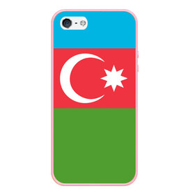 Чехол для iPhone 5/5S матовый с принтом Азербайджан в Тюмени, Силикон | Область печати: задняя сторона чехла, без боковых панелей | azerbaijan | azrbaycan | звезда | ислам | полумесяц | флаг