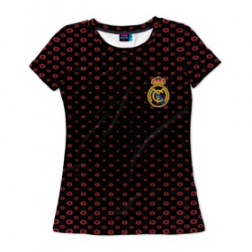 Женская футболка 3D с принтом REAL MADRID SPORT в Тюмени, 100% полиэфир ( синтетическое хлопкоподобное полотно) | прямой крой, круглый вырез горловины, длина до линии бедер | 