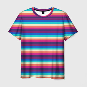 Мужская футболка 3D с принтом Радуга в Тюмени, 100% полиэфир | прямой крой, круглый вырез горловины, длина до линии бедер | yaay | yaay design | весна | желтый | морская | моряк | полоски | угол