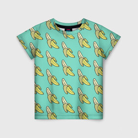 Детская футболка 3D с принтом Бааны в Тюмени, 100% гипоаллергенный полиэфир | прямой крой, круглый вырез горловины, длина до линии бедер, чуть спущенное плечо, ткань немного тянется | banana | food | vegan | vegetarian | банан | веган | вегетарианство | еда