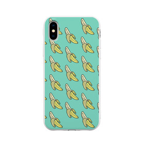Чехол для Apple iPhone X силиконовый матовый с принтом Бааны в Тюмени, Силикон | Печать на задней стороне чехла, без боковой панели | Тематика изображения на принте: banana | food | vegan | vegetarian | банан | веган | вегетарианство | еда