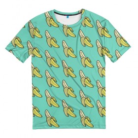 Мужская футболка 3D с принтом Бананы в Тюмени, 100% полиэфир | прямой крой, круглый вырез горловины, длина до линии бедер | banana | food | vegan | vegetarian | банан | веган | вегетарианство | еда