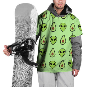 Накидка на куртку 3D с принтом Green в Тюмени, 100% полиэстер |  | Тематика изображения на принте: alien | food | vegetarian | авокадо | вегетарианство | еда | пришелец