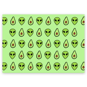Поздравительная открытка с принтом Green в Тюмени, 100% бумага | плотность бумаги 280 г/м2, матовая, на обратной стороне линовка и место для марки
 | alien | food | vegetarian | авокадо | вегетарианство | еда | пришелец
