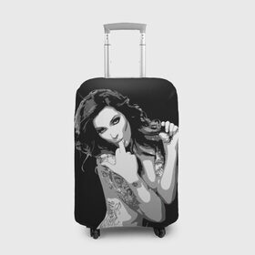 Чехол для чемодана 3D с принтом Trap girl в Тюмени, 86% полиэфир, 14% спандекс | двустороннее нанесение принта, прорези для ручек и колес | девушка | женщина | трап