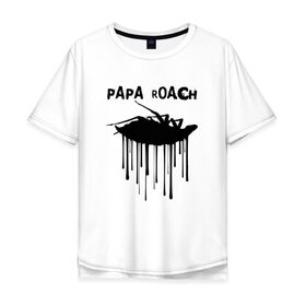 Мужская футболка хлопок Oversize с принтом Papa Roach в Тюмени, 100% хлопок | свободный крой, круглый ворот, “спинка” длиннее передней части | papa roach | roach | папа роач | папароач | папароч | роач | роч