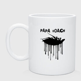 Кружка с принтом Papa Roach в Тюмени, керамика | объем — 330 мл, диаметр — 80 мм. Принт наносится на бока кружки, можно сделать два разных изображения | papa roach | roach | папа роач | папароач | папароч | роач | роч