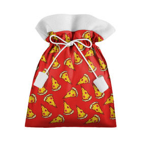 Подарочный 3D мешок с принтом Pizza red в Тюмени, 100% полиэстер | Размер: 29*39 см | fast food | pizza | еда | пицца | фастфуд