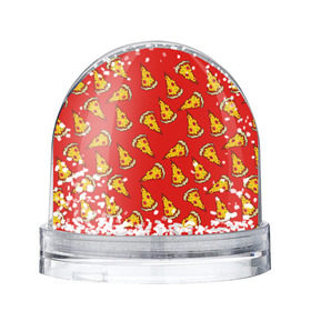 Водяной шар с принтом Pizza red в Тюмени, Пластик | Изображение внутри шара печатается на глянцевой фотобумаге с двух сторон | fast food | pizza | еда | пицца | фастфуд