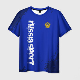 Мужская футболка 3D с принтом RUSSIA SPORT в Тюмени, 100% полиэфир | прямой крой, круглый вырез горловины, длина до линии бедер | fc | football | fotball club | russia | sport | россия | спорт | спортивные | униформа | фирменые цвета | фк | футбол | футбольный клуб