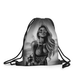 Рюкзак-мешок 3D с принтом Trap girl в Тюмени, 100% полиэстер | плотность ткани — 200 г/м2, размер — 35 х 45 см; лямки — толстые шнурки, застежка на шнуровке, без карманов и подкладки | девушка | мода | пляж | стиль