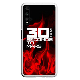 Чехол для Honor 20 с принтом 30 Seconds to Mars in fire в Тюмени, Силикон | Область печати: задняя сторона чехла, без боковых панелей | 30 seconds to mars | punk | rock | альтернативный хип хоп | группа | инди поп | музыка | музыкальное произведение | ноты | панк | регги | рок | синти поп