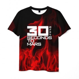 Мужская футболка 3D с принтом 30 Seconds to Mars in fire в Тюмени, 100% полиэфир | прямой крой, круглый вырез горловины, длина до линии бедер | 30 seconds to mars | punk | rock | альтернативный хип хоп | группа | инди поп | музыка | музыкальное произведение | ноты | панк | регги | рок | синти поп