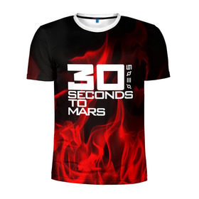 Мужская футболка 3D спортивная с принтом 30 Seconds to Mars in fire в Тюмени, 100% полиэстер с улучшенными характеристиками | приталенный силуэт, круглая горловина, широкие плечи, сужается к линии бедра | Тематика изображения на принте: 30 seconds to mars | punk | rock | альтернативный хип хоп | группа | инди поп | музыка | музыкальное произведение | ноты | панк | регги | рок | синти поп