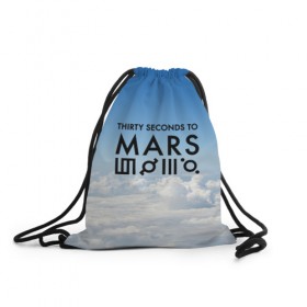Рюкзак-мешок 3D с принтом Thirty Seconds to Mars в Тюмени, 100% полиэстер | плотность ткани — 200 г/м2, размер — 35 х 45 см; лямки — толстые шнурки, застежка на шнуровке, без карманов и подкладки | Тематика изображения на принте: 