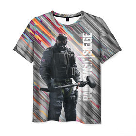 Мужская футболка 3D с принтом Rainbow Six Siege в Тюмени, 100% полиэфир | прямой крой, круглый вырез горловины, длина до линии бедер | battlefield | call of duty | clancy | cod | counter | csgo | game | rainbow | six | strike | tom | игра | клэнси | код | ксго | том | шутер