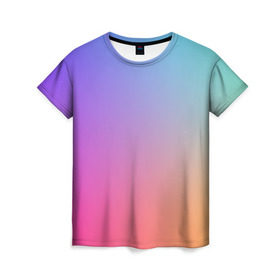 Женская футболка 3D с принтом Абстракция Градиент Текстура в Тюмени, 100% полиэфир ( синтетическое хлопкоподобное полотно) | прямой крой, круглый вырез горловины, длина до линии бедер | gradient | разноцветный | яркий