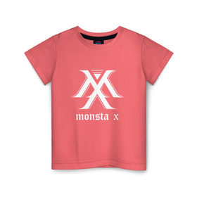 Детская футболка хлопок с принтом MONSTA X_5 в Тюмени, 100% хлопок | круглый вырез горловины, полуприлегающий силуэт, длина до линии бедер | Тематика изображения на принте: monsta x | монст х