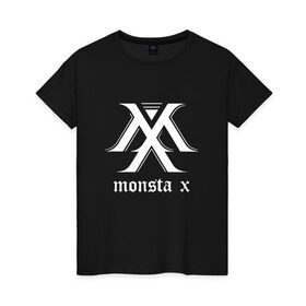 Женская футболка хлопок с принтом MONSTA X_5 в Тюмени, 100% хлопок | прямой крой, круглый вырез горловины, длина до линии бедер, слегка спущенное плечо | monsta x | монст х