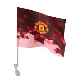 Флаг для автомобиля с принтом Manchester United Abstract в Тюмени, 100% полиэстер | Размер: 30*21 см | england | football | logo | manchester united | sport | абстракция | англия | арт | геометрия | лига | лого | манчестер | спорт | текстура | фигуры | фк | футбол | футбольный клуб | эмблема