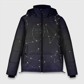 Мужская зимняя куртка 3D с принтом Тату Лил Пипа звезды на небе в Тюмени, верх — 100% полиэстер; подкладка — 100% полиэстер; утеплитель — 100% полиэстер | длина ниже бедра, свободный силуэт Оверсайз. Есть воротник-стойка, отстегивающийся капюшон и ветрозащитная планка. 

Боковые карманы с листочкой на кнопках и внутренний карман на молнии. | Тематика изображения на принте: ahr | come | crybaby | gustav | lil peep | over | save the shirt | sober | spotlight | ахр | гелик | густав | звезды | лил | лилпип | пип | реп | рок | рэп | тату | хип хоп | эмо