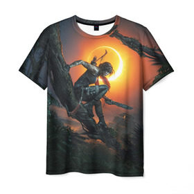 Мужская футболка 3D с принтом Shadow of the Tomb Raider в Тюмени, 100% полиэфир | прямой крой, круглый вырез горловины, длина до линии бедер | croft | lara | raider | tomb | гробниц | крофт | лара | расхитительница
