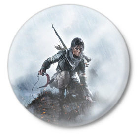Значок с принтом Tomb Raider в Тюмени,  металл | круглая форма, металлическая застежка в виде булавки | croft | lara | raider | tomb | гробниц | крофт | лара | расхитительница
