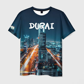 Мужская футболка 3D с принтом Dubai в Тюмени, 100% полиэфир | прямой крой, круглый вырез горловины, длина до линии бедер | 