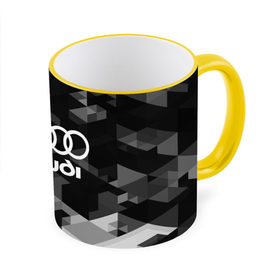 Кружка 3D с принтом Audi sport geometry в Тюмени, керамика | ёмкость 330 мл | audi | auto | automobile | car | carbon | machine | motor | motor car | sport car | автомашина | ауди | бренд | легковой автомобиль | марка | спортивный автомобиль | тачка