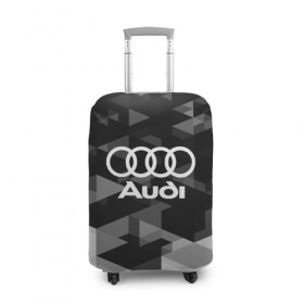 Чехол для чемодана 3D с принтом Audi sport geometry в Тюмени, 86% полиэфир, 14% спандекс | двустороннее нанесение принта, прорези для ручек и колес | audi | auto | automobile | car | carbon | machine | motor | motor car | sport car | автомашина | ауди | бренд | легковой автомобиль | марка | спортивный автомобиль | тачка