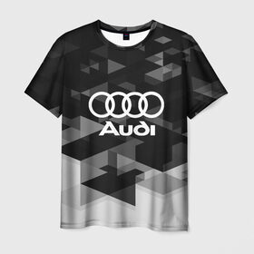 Мужская футболка 3D с принтом Audi sport geometry в Тюмени, 100% полиэфир | прямой крой, круглый вырез горловины, длина до линии бедер | audi | auto | automobile | car | carbon | machine | motor | motor car | sport car | автомашина | ауди | бренд | легковой автомобиль | марка | спортивный автомобиль | тачка