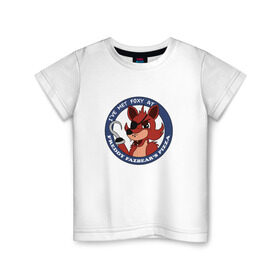 Детская футболка хлопок с принтом foxy в Тюмени, 100% хлопок | круглый вырез горловины, полуприлегающий силуэт, длина до линии бедер | Тематика изображения на принте: 5 ночей с фредди | five nights at freddy