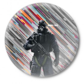 Значок с принтом Rainbow Six Siege в Тюмени,  металл | круглая форма, металлическая застежка в виде булавки | 