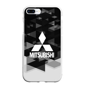 Чехол для iPhone 7Plus/8 Plus матовый с принтом Mitsubishi sport geometry в Тюмени, Силикон | Область печати: задняя сторона чехла, без боковых панелей | Тематика изображения на принте:  машина | марка | митсубиси