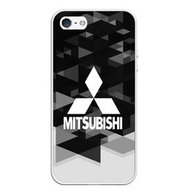 Чехол для iPhone 5/5S матовый с принтом Mitsubishi sport geometry в Тюмени, Силикон | Область печати: задняя сторона чехла, без боковых панелей | Тематика изображения на принте:  машина | марка | митсубиси