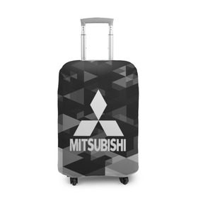 Чехол для чемодана 3D с принтом Mitsubishi sport geometry в Тюмени, 86% полиэфир, 14% спандекс | двустороннее нанесение принта, прорези для ручек и колес |  машина | марка | митсубиси