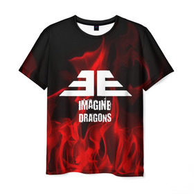 Мужская футболка 3D с принтом IMAGINE DRAGONS в Тюмени, 100% полиэфир | прямой крой, круглый вырез горловины, длина до линии бедер | imagine dragons | punk | rock | альтернативный хип хоп | группа | инди поп | музыка | музыкальное произведение | ноты | панк | регги | рок | синти поп