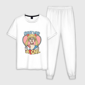 Мужская пижама хлопок с принтом Сейлор Мун в Тюмени, 100% хлопок | брюки и футболка прямого кроя, без карманов, на брюках мягкая резинка на поясе и по низу штанин
 | sailor moon
