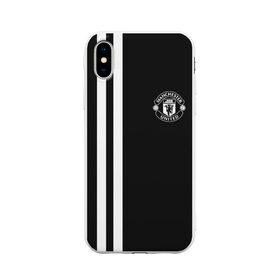 Чехол для Apple iPhone X силиконовый матовый с принтом Manchester United Black&White в Тюмени, Силикон | Печать на задней стороне чехла, без боковой панели | england | football | logo | manchester united | sport | англия | арт | лига | лого | манчестер юнайтед | спорт | текстура | фк | футбол | футбольный клуб | эмблема