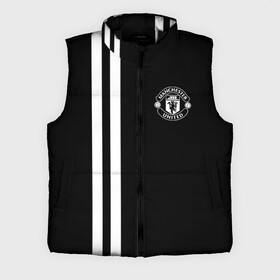 Мужской жилет утепленный 3D с принтом Manchester United Black White в Тюмени,  |  | england | football | logo | manchester united | sport | англия | арт | лига | лого | манчестер юнайтед | спорт | текстура | фк | футбол | футбольный клуб | эмблема