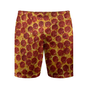 Мужские шорты 3D спортивные с принтом Пицца пепперони в Тюмени,  |  | pepperoni | pizza | еда | колбаса | мясо | пица | сардельки | сыр | фастфуд