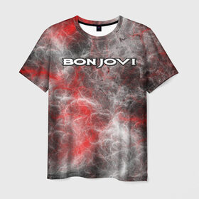 Мужская футболка 3D с принтом Bon Jovi в Тюмени, 100% полиэфир | прямой крой, круглый вырез горловины, длина до линии бедер | альтернативный | американская | глэм | готик | гранж | группа | метал | модные | музыка | пост | рок | хард