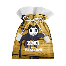 Подарочный 3D мешок с принтом Bendy and the Ink Machine в Тюмени, 100% полиэстер | Размер: 29*39 см | Тематика изображения на принте: 0x000000123 | bendy | ink machine | бенди