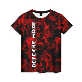 Женская футболка 3D с принтом Depeche Mode в Тюмени, 100% полиэфир ( синтетическое хлопкоподобное полотно) | прямой крой, круглый вырез горловины, длина до линии бедер | альтернативный | блюз | британская | готик | гранж | группа | метал | модные | музыка | пост | рок | хард