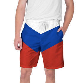 Мужские шорты 3D с принтом Россия в Тюмени,  полиэстер 100% | прямой крой, два кармана без застежек по бокам. Мягкая трикотажная резинка на поясе, внутри которой широкие завязки. Длина чуть выше колен | russian | россия | русский | флаг | я русский