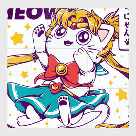 Магнитный плакат 3Х3 с принтом Sailor Moon в Тюмени, Полимерный материал с магнитным слоем | 9 деталей размером 9*9 см | Тематика изображения на принте: кот | котики | сейлор мун